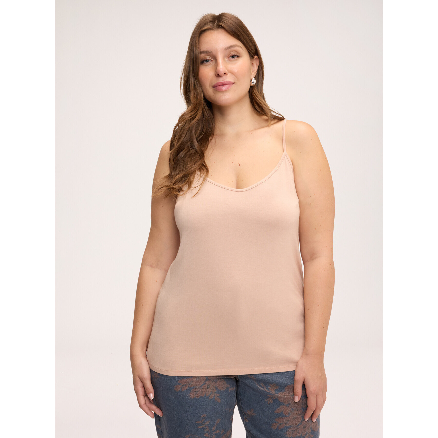 Fiorella Rubino - Top in jersey di viscosa con scollo a V - Rosa