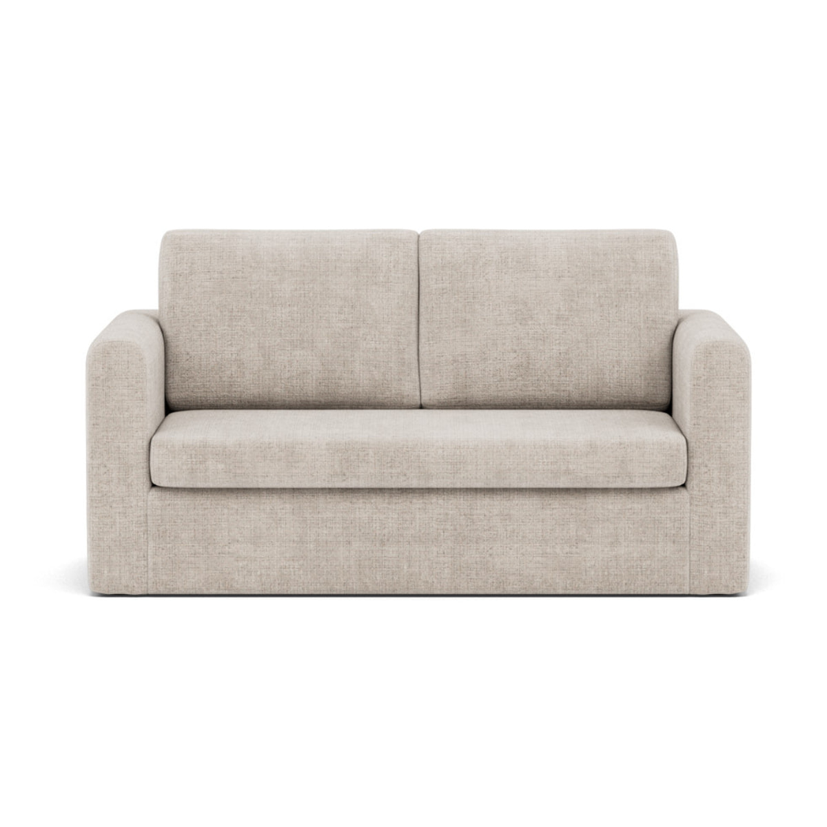 Marilia - Canapé 2 places convertible déplimousse en velours texturé - Beige