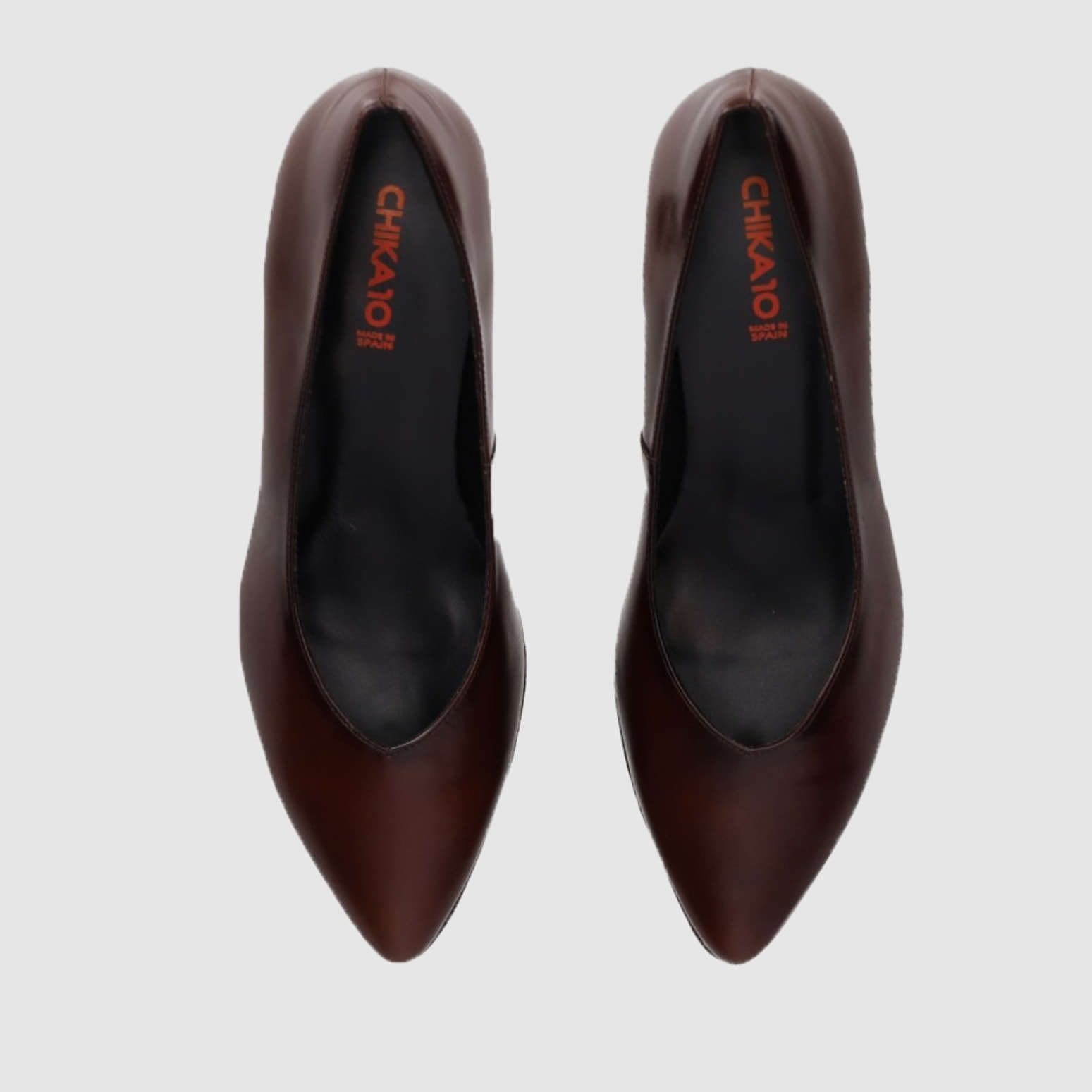 Zapatos de Piel - Marron - Tacón: 6 cm