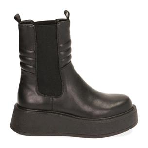 Chelsea boots neri, platform 5 cm