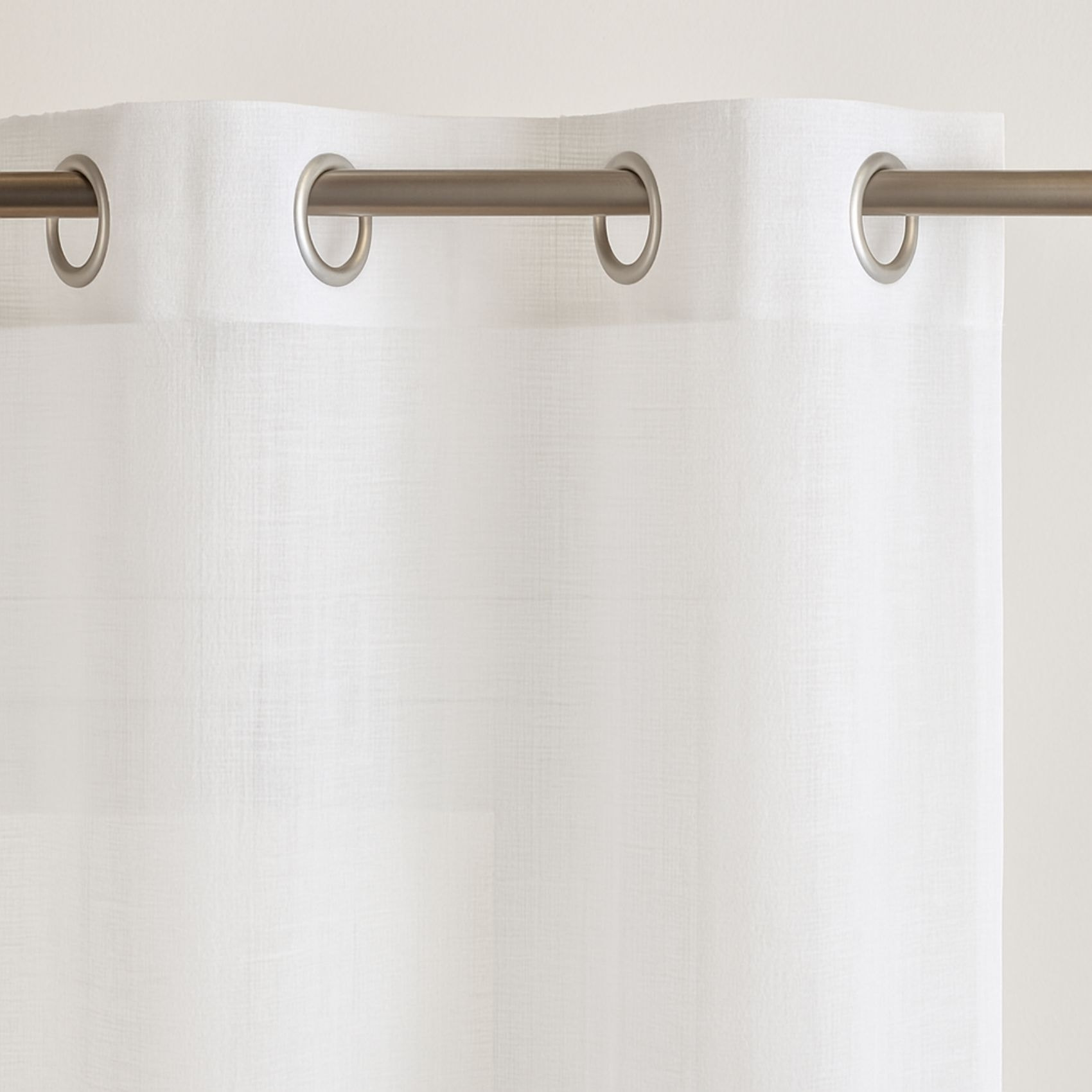 Voilage ignifugé M1 non feu à œillets - Blanc