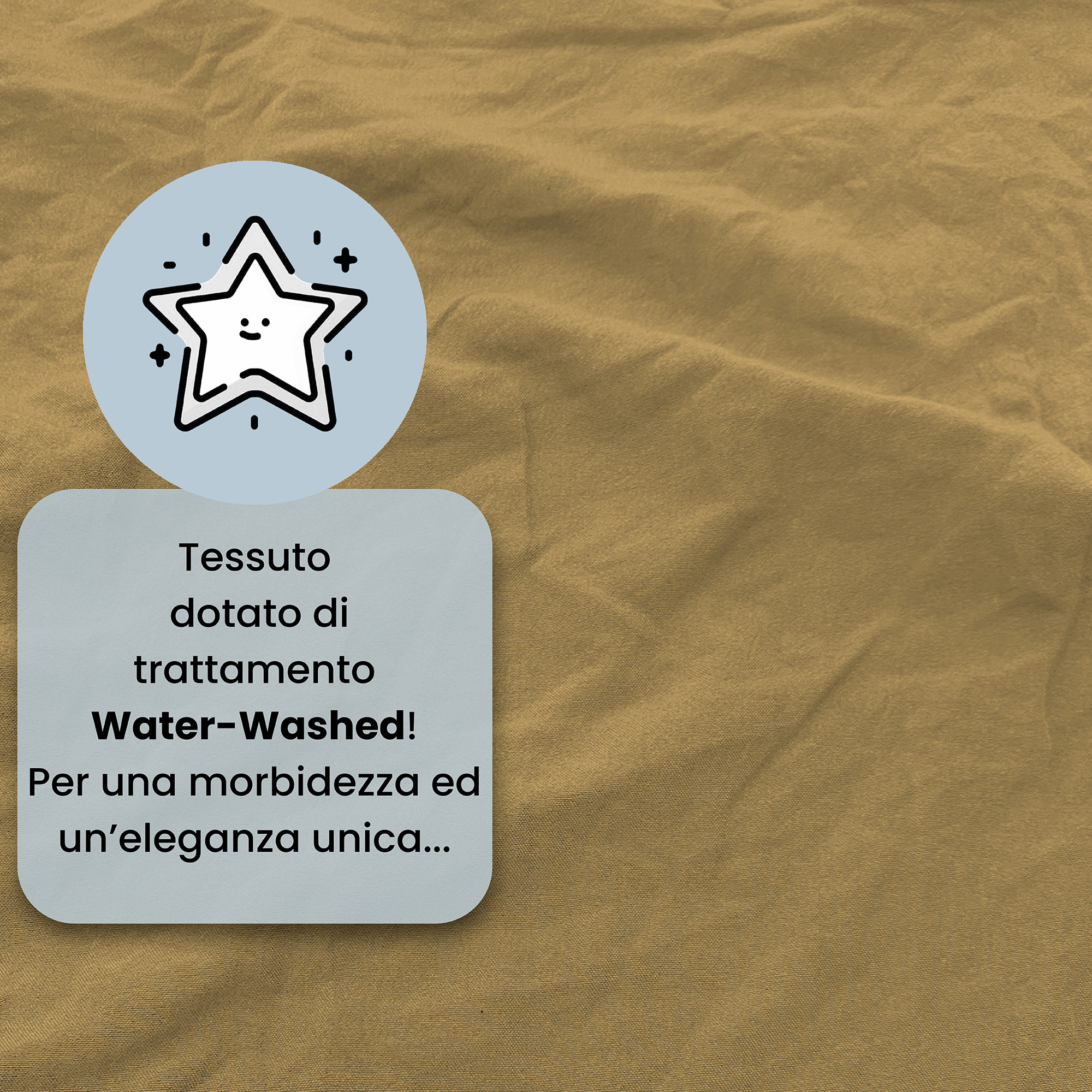 COMPLETO LETTO WATER WASHED, 100% Microfibra, No Stiro - OCRA