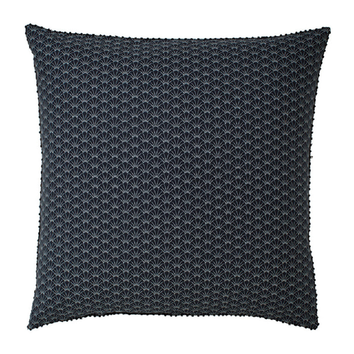 Taie d'oreiller percale de coton imprimé anthracite Osaka graphite