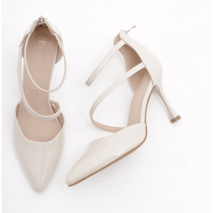 DECOLLETE' D'ORSAY CINTURINO PANNA