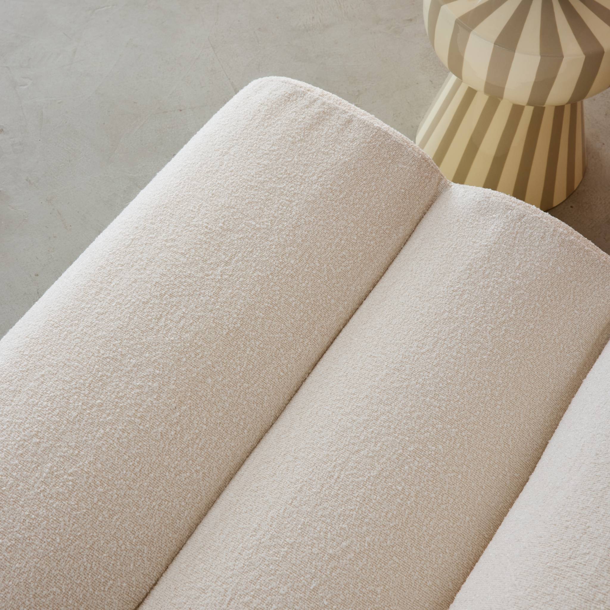 Lot de 2 chauffeuses bouclette texturée blanc 1 place - L 81 x P 99 x H 75cm - Nova