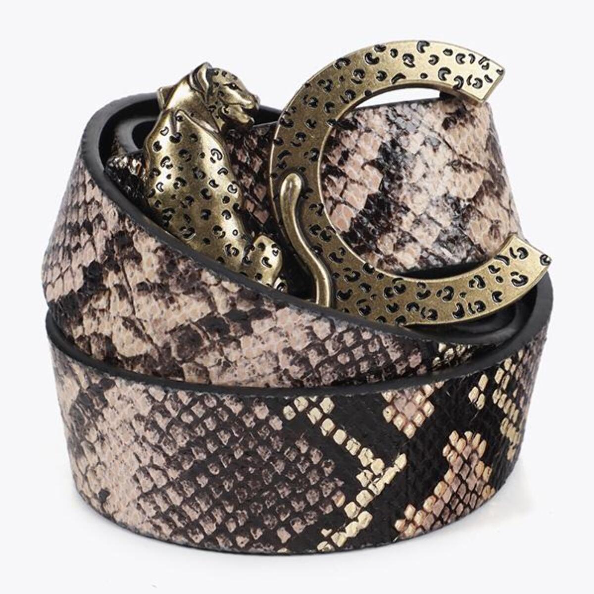 Cintura reversibile con fibbia LC leopardo
