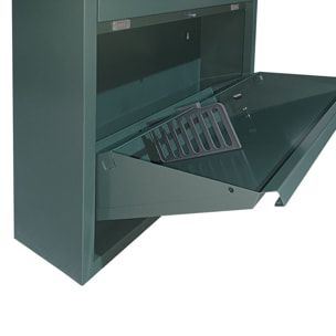 Scarpiera 2 ante in metallo verde 80,0 x 14,2 x 70,5 cm - Emy