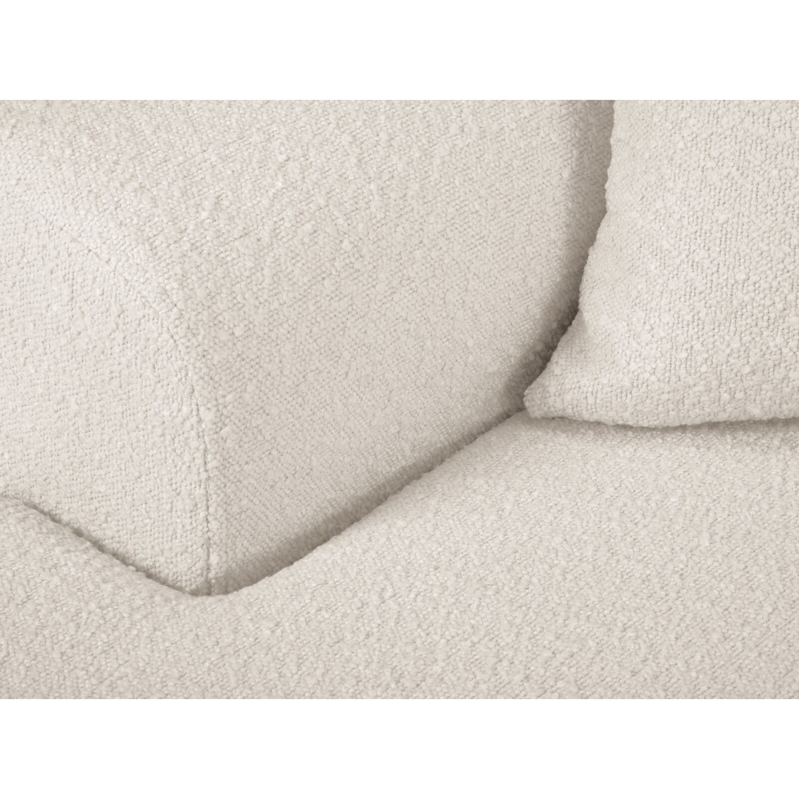 Canapé d'angle gauche convertible avec coffre de rangement "Kyoto" 4 places en bouclé beige