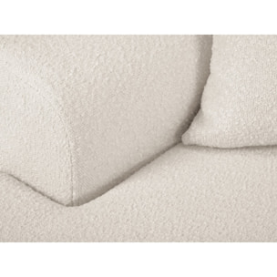 Canapé d'angle gauche convertible avec coffre de rangement "Kyoto" 4 places en bouclé beige