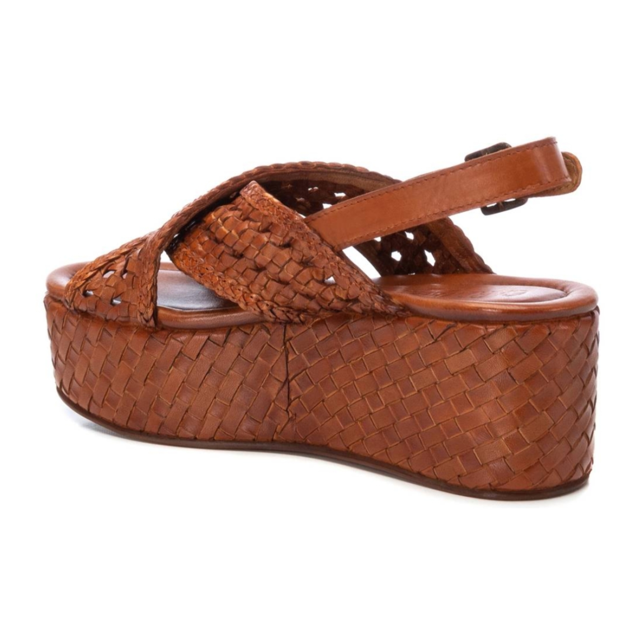 Sandalia de piel camel