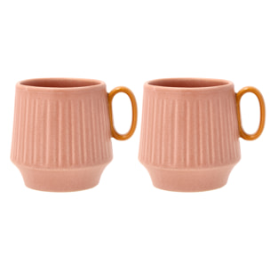 Set de 2 tasses avec anse et motif strié Styles 30cl