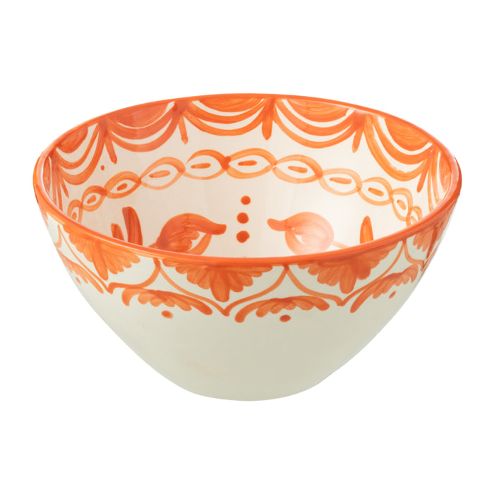 J-Line bol Granada High  - céramique - blanc/orange - medium - Ø 22 cm