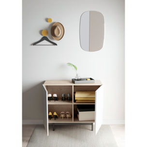 Aparador bajo Printed roble y blanco 78x90x34 cm
