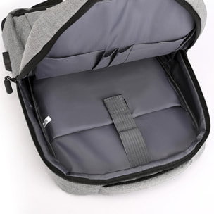 DAM Mochila para Laptop con interfaz de carga USB. 28x11x40 Cm. Color: Gris