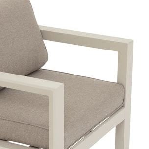 Fauteuil de salon de jardin "Évasion" argile en aluminium traité en epoxy