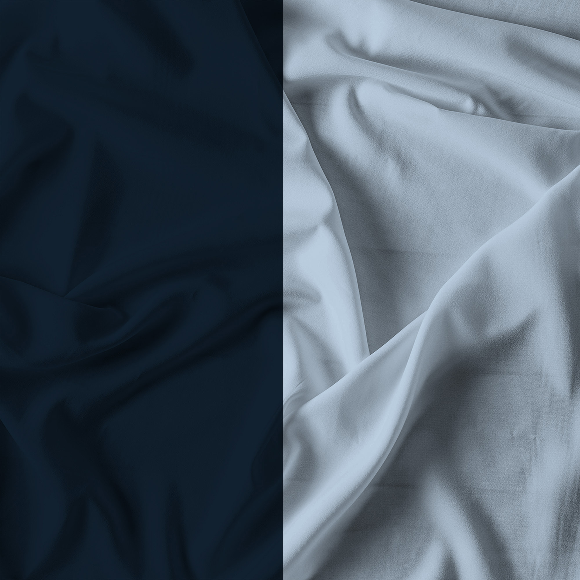 COMPLETO LETTO NATURAL COLOR, 100% Cotone, Made in Italy - BLU SCURO/AZZURRO