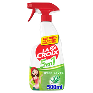 Pack de 12 - La Croix 5 en 1 Spray Désinfectant Javel Fraîcheur Eucalyptus - 500ml