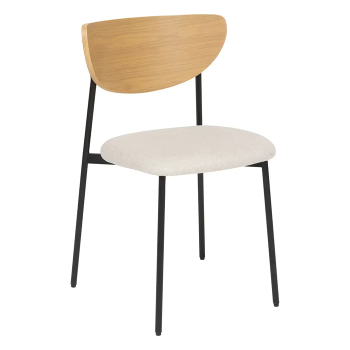 Lot de 2 Chaises de bureau "Jaisa" beige