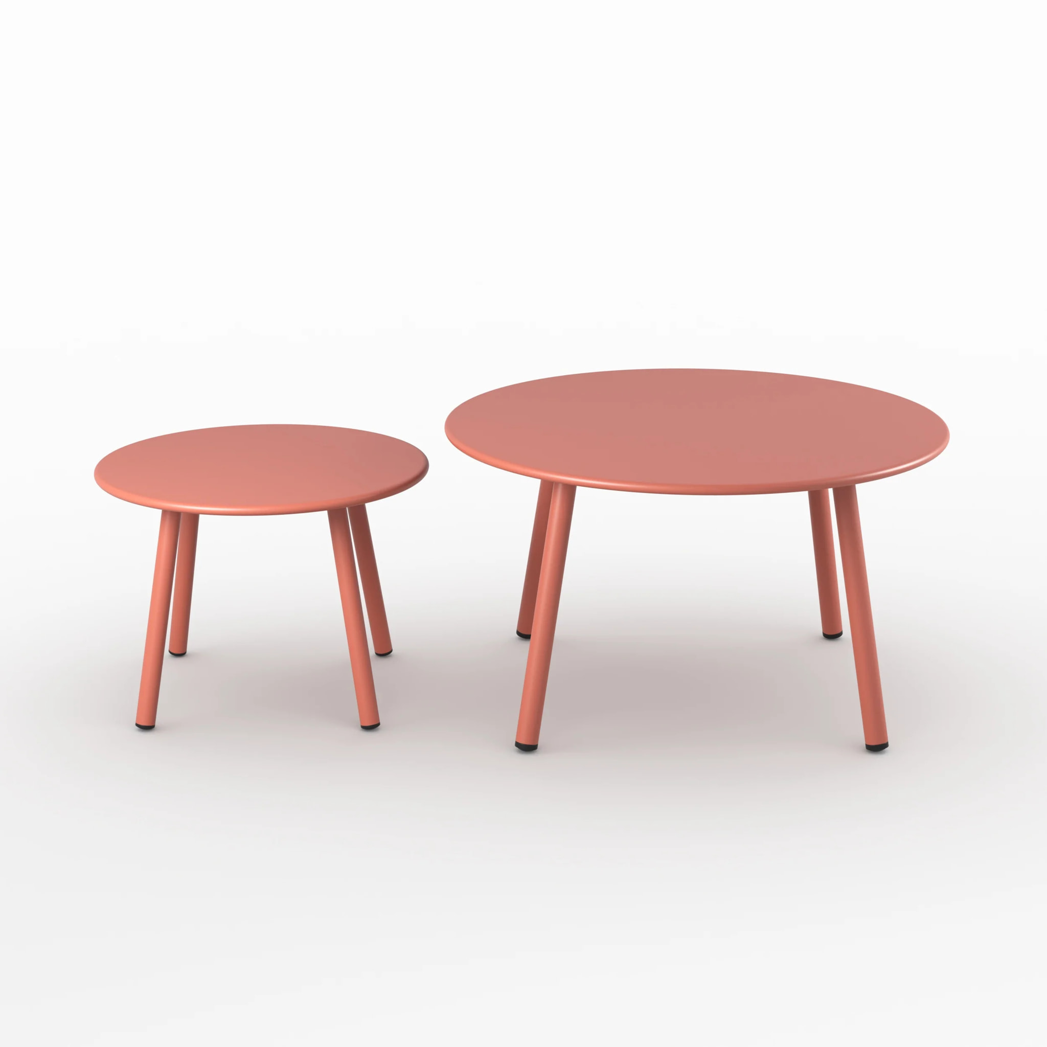 Tables d'appoint de jardin en métal terracotta (lot de 2) - Féria
