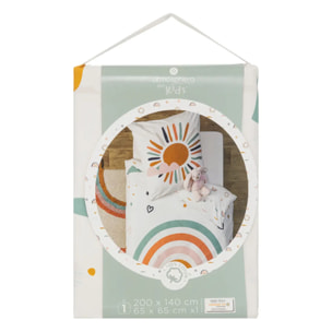 Parure de lit "Arc-en-ciel" en coton 140x200cm
