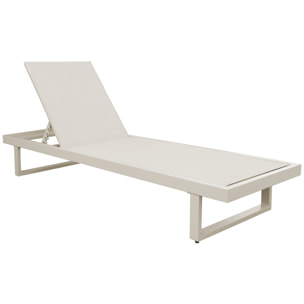Bain de soleil en aluminium avec coussin beige PALOMINOS