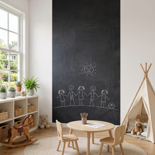 Sticker ardoise tableau noir - stickers muraux adhésif effaçable - ARDOISE GÉANTE 200X60 CM ET 4 CRAIES LIQUIDES
