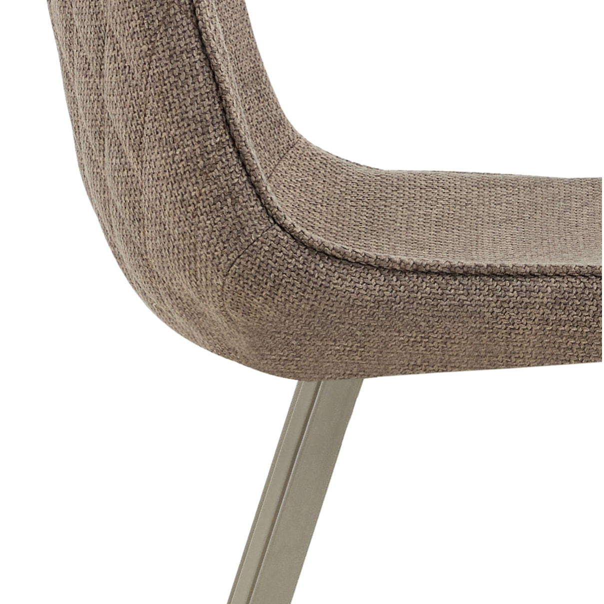 Lot de 4 chaises de salle à manger Tomasucci JESEFA', en tissu, marron, platine, 59 × 44 × 88 cm