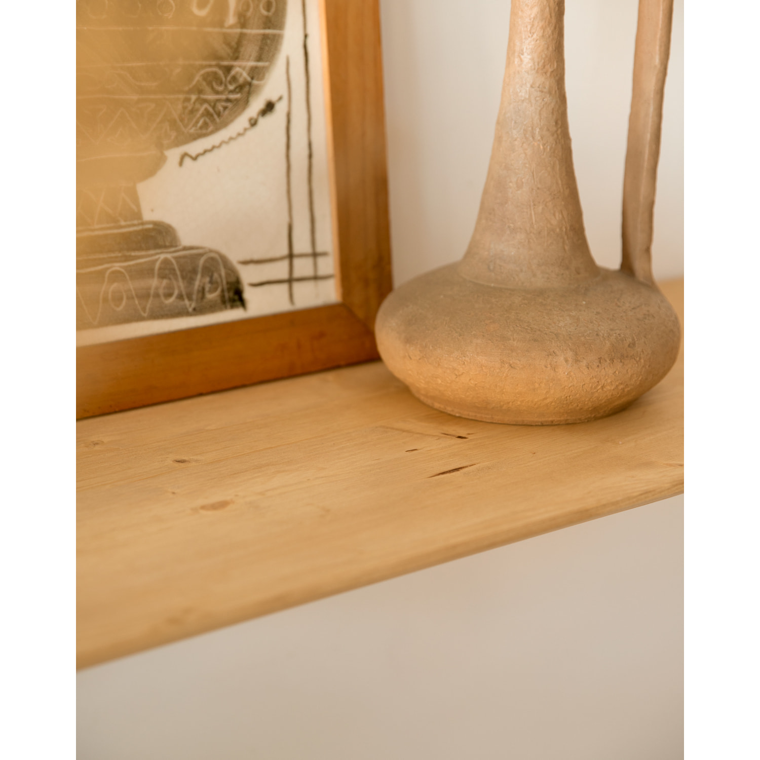 Console d'entrée en bois massif ton chêne moyen 100cm Hauteur: 3.2 Longueur: 100 Largeur: 30