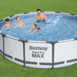 Bestway Piscine hors sol tubulaire ronde Bestway Steel Pro Max 427 x 107 cm gris clair