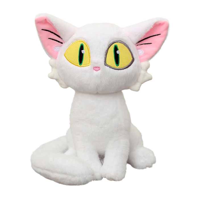 Peluche extra morbido e soffice. Design gattino bianco. 25 cm.