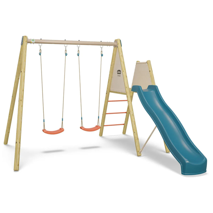 Balançoire avec toboggan - Techwood Harmonie BILLY 2 - Aléo by Trigano