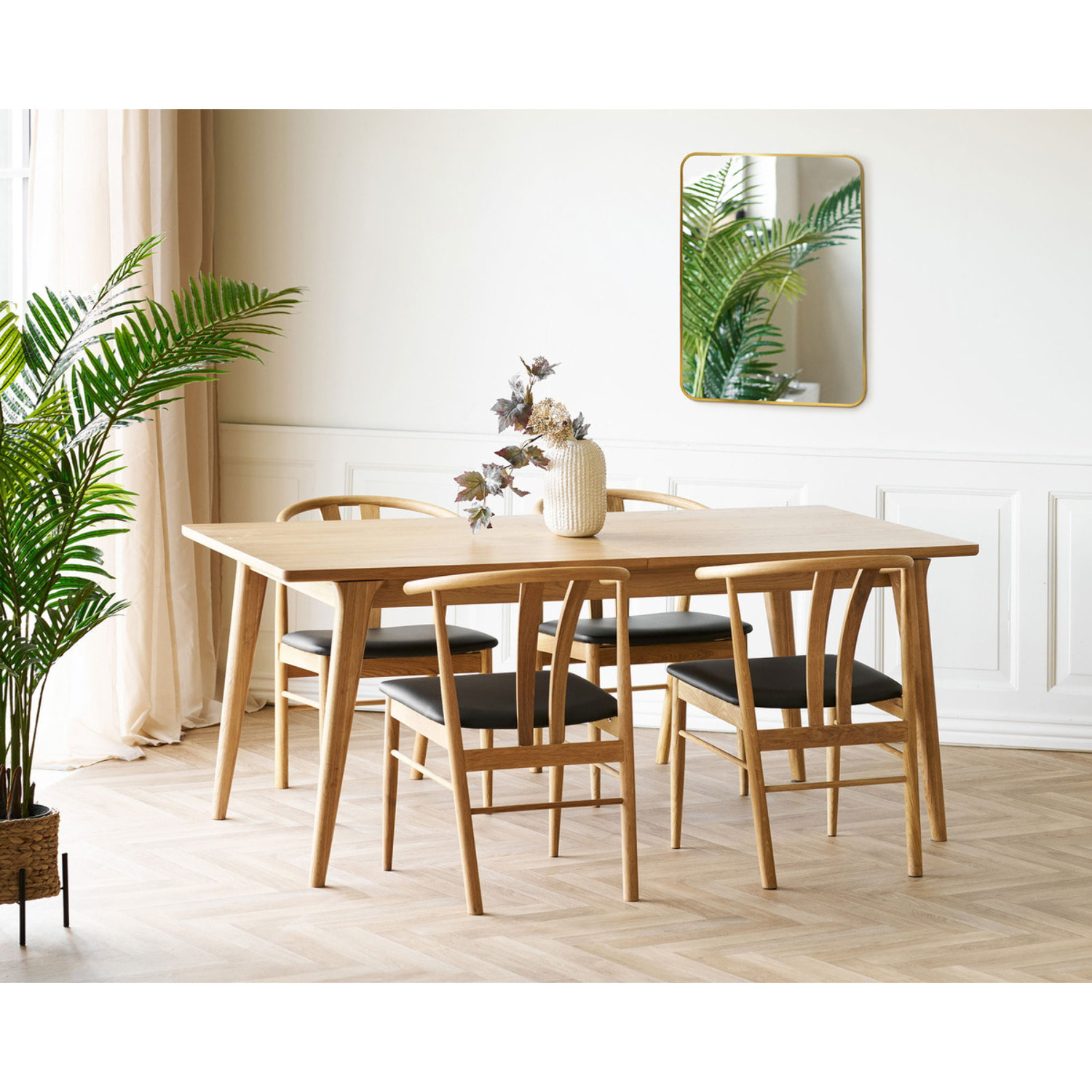 Specchio da parete Madrid in alluminio color ottone 50x70 cm