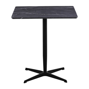 Tavolo da bar con top marmo grigio scuro 70x70x77,5 cm - Tahlia