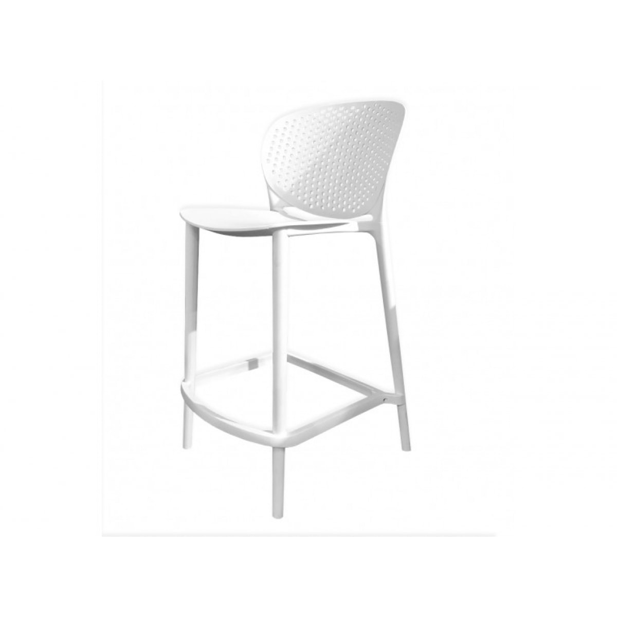 Tabouret de bar design blanc H65cm - HOLE
