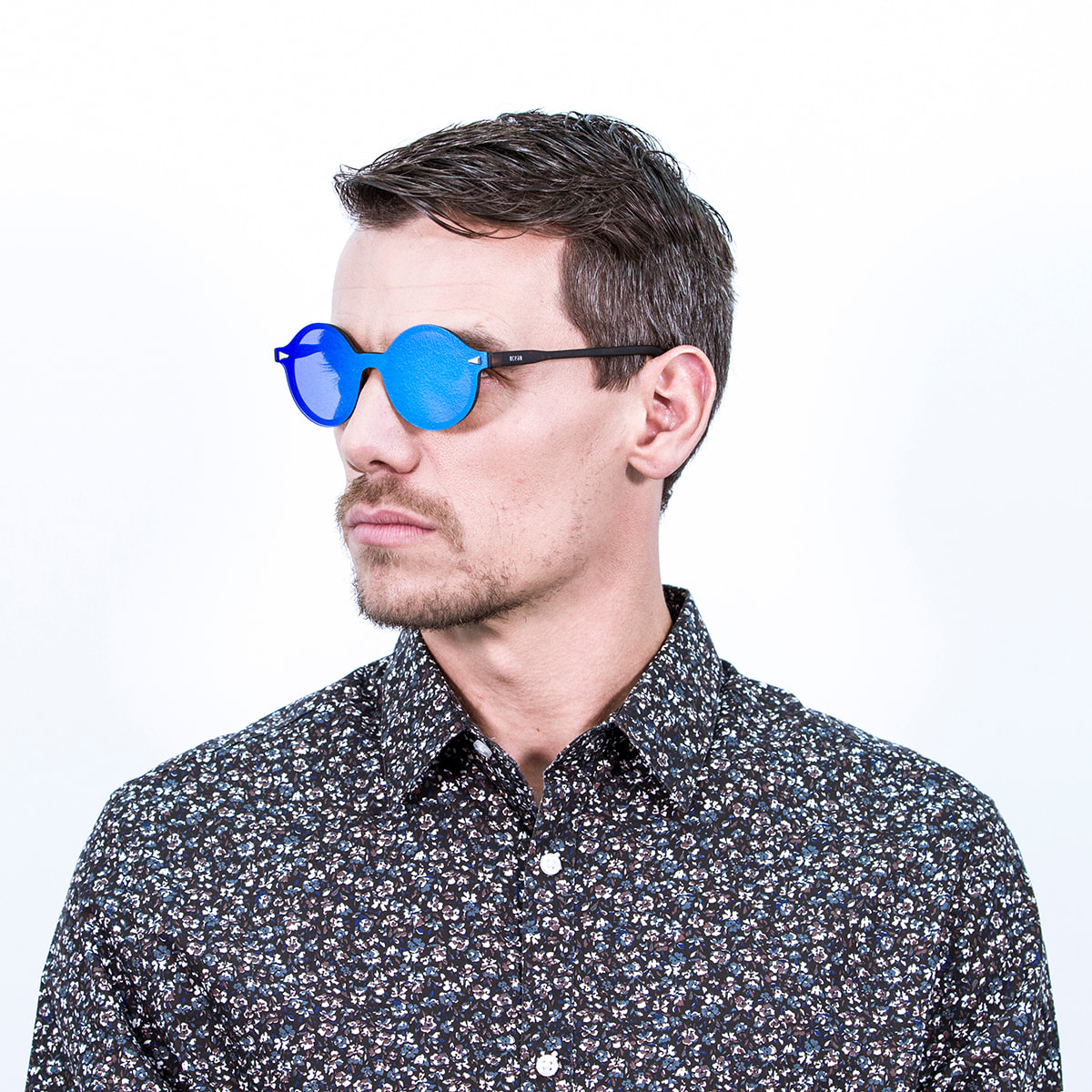 Gafas de sol PALO ALTO PORTLAND - Mate demi marrón y revo azul cielo / Plana