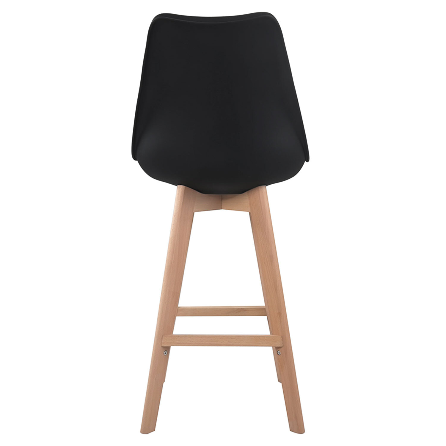 Lot de 2 tabourets scandinaves SVEN noir avec coussin