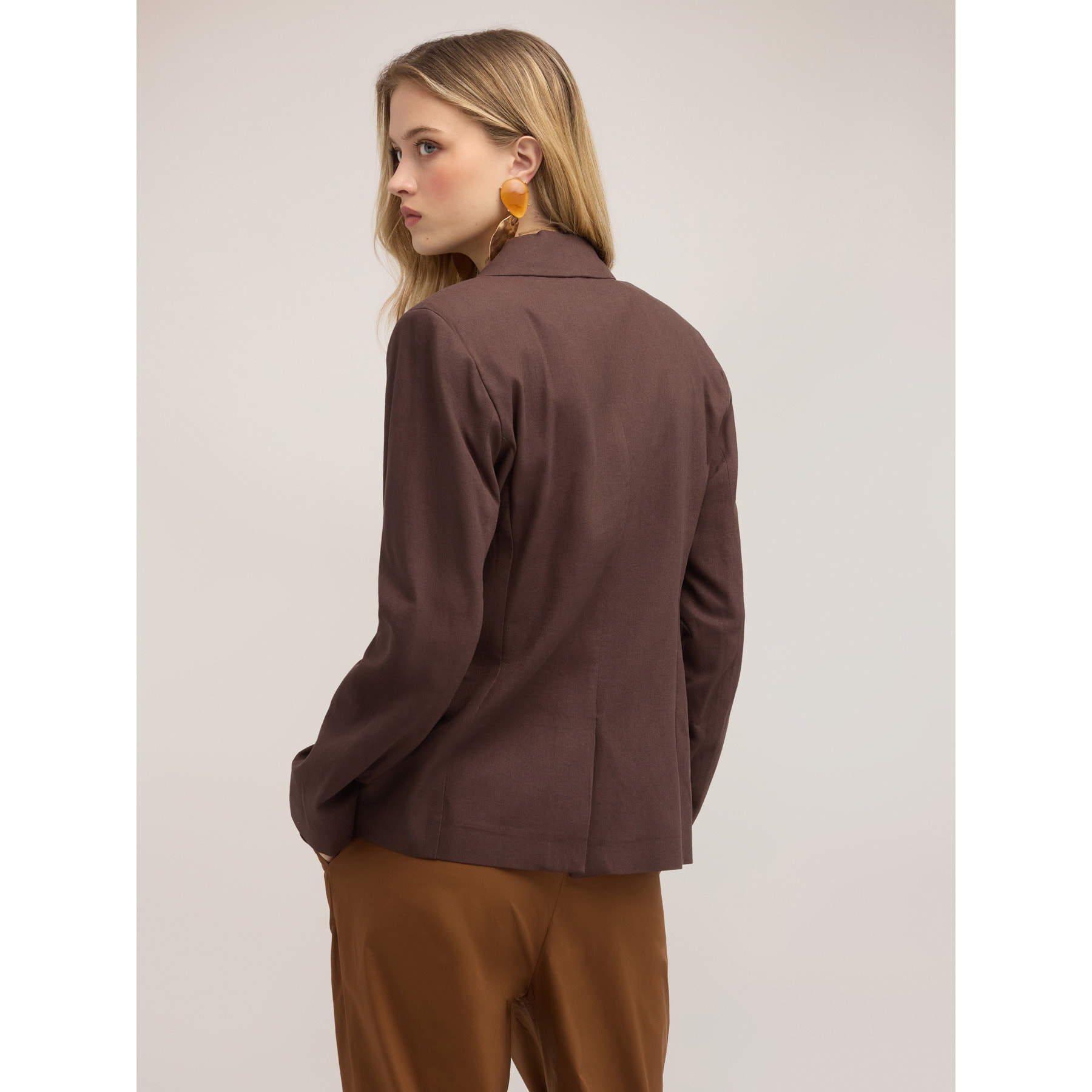 Motivi - Blazer in misto lino - Marrone