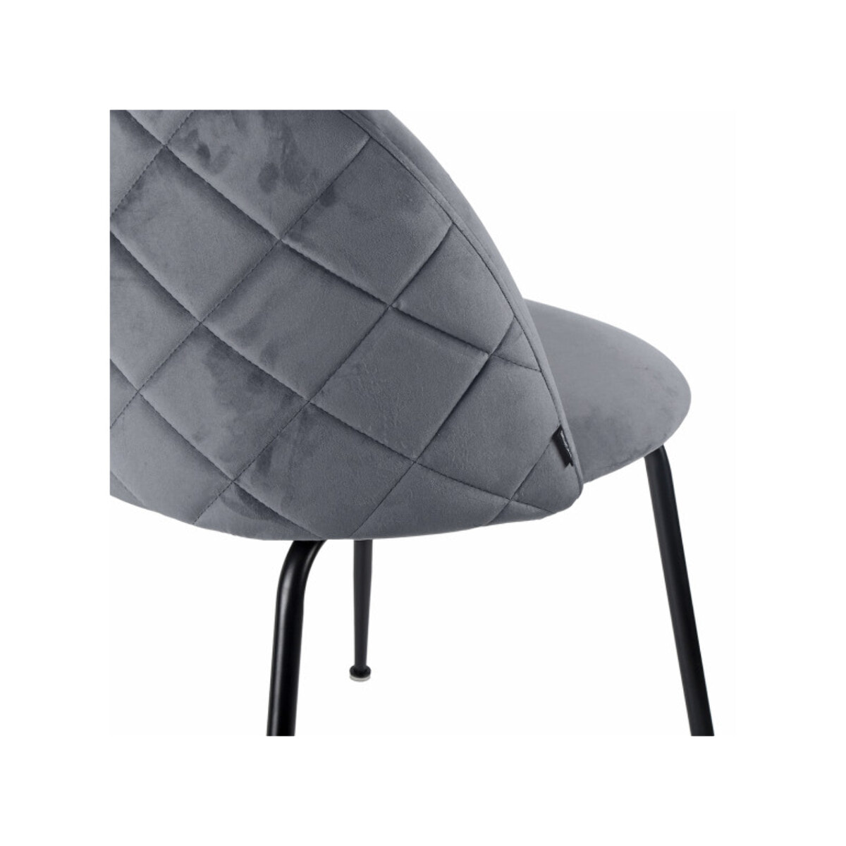 Chaise de repas tissu velours dossier capitonné pieds métal – CLEA 2