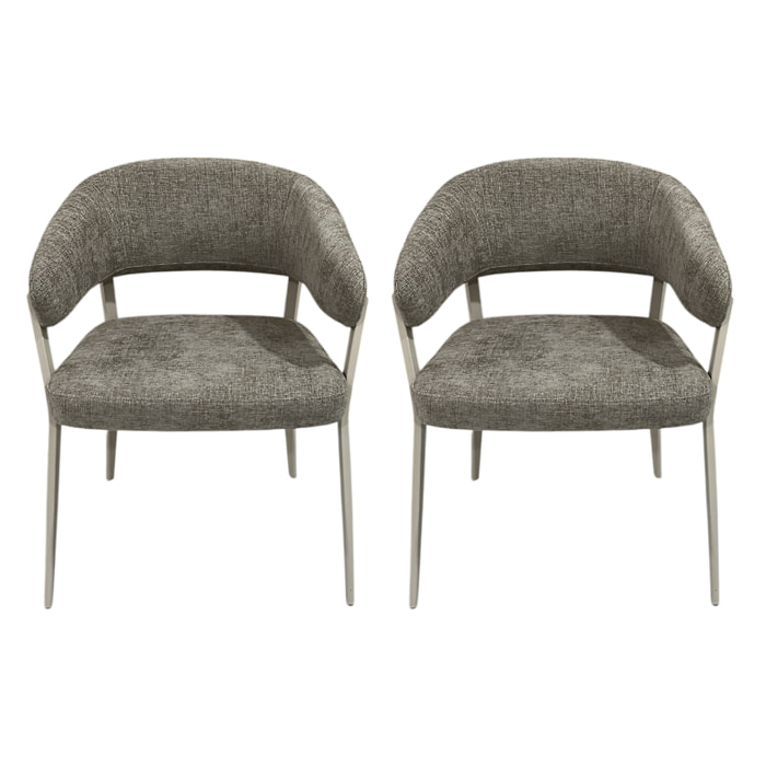 Fauteuil Emilia Marron - Lot De 2