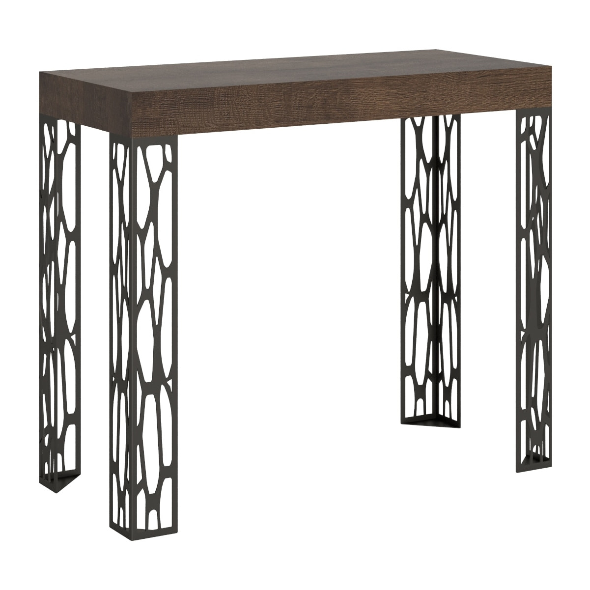 Consolle allungabile 90x40/196 cm Ghibli Small Noce telaio Antracite.
