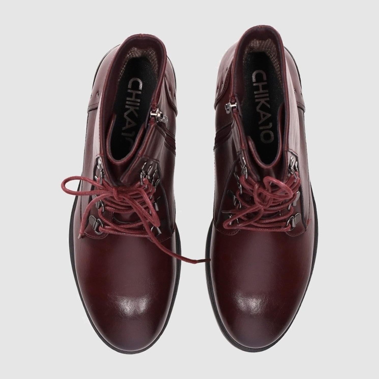 Botines - Vino - Tacón: 3 cm