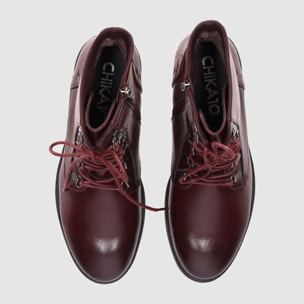 Botines - Vino - Tacón: 3 cm