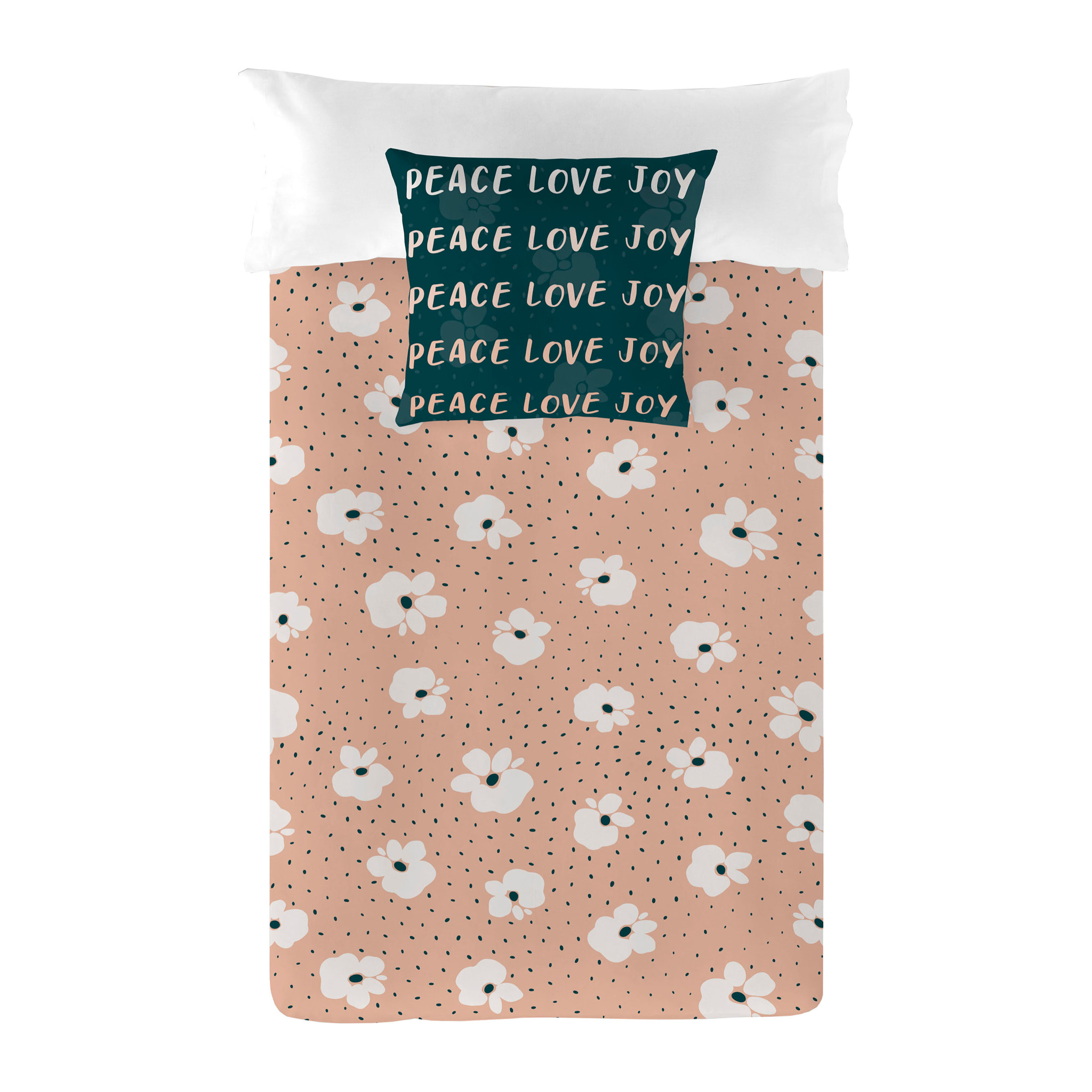 Popcorn - Funda Nórdica Estampada - Cierre Solapa - 100% Algodón - Incluye 1/2 Fundas de Almohada - Suri Beige