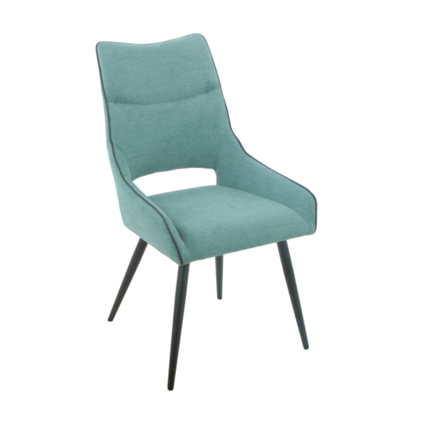 Chaise en lin avec pieds fins en métal noir - CHICAGO