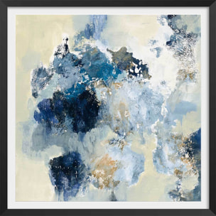 Affiche Indigo bleu Affiche + cadre en bois - Noir