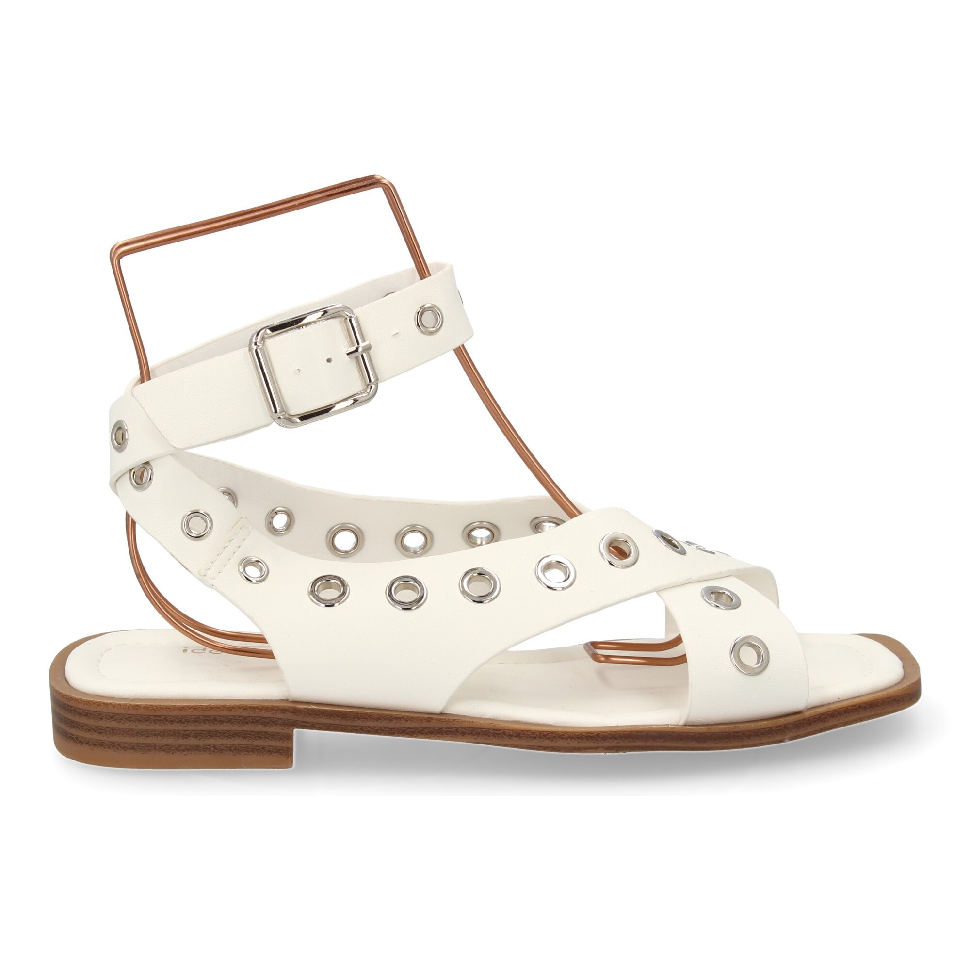 Sandalias planas de mujer, comodas y elegantes, diseño moderno con ojales