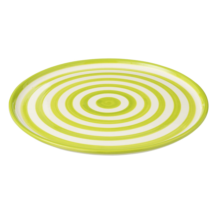 J-Line assiette Granada Stripes - céramique - blanc/vert