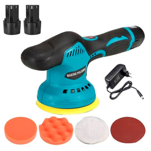 Pulidora eléctrica sin cable. 8 niveles de velocidad y 4 accesorios. Doble Bateria 6500 mah.