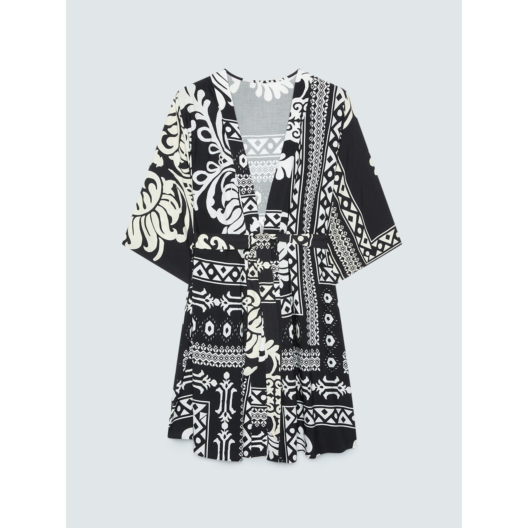 Fiorella Rubino - Caftán con estampado black and white - Negro