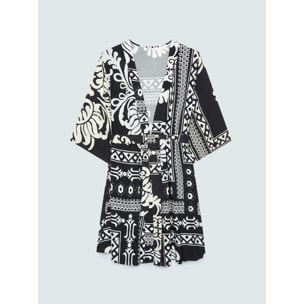 Fiorella Rubino - Caftán con estampado black and white - Negro